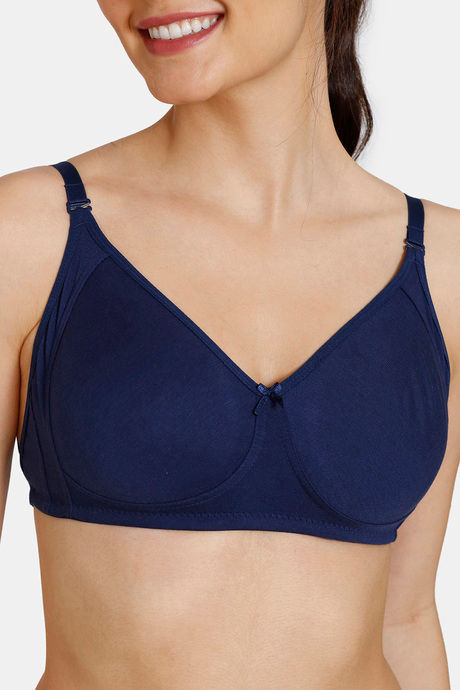 Zivame Beautiful Basics Double Layered Non Wired 3/4Th Coverage Backless Bra - Medieval Blue — image 5